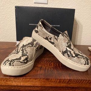 Dr. Scholls No Chill Platform snake skin sneakers.